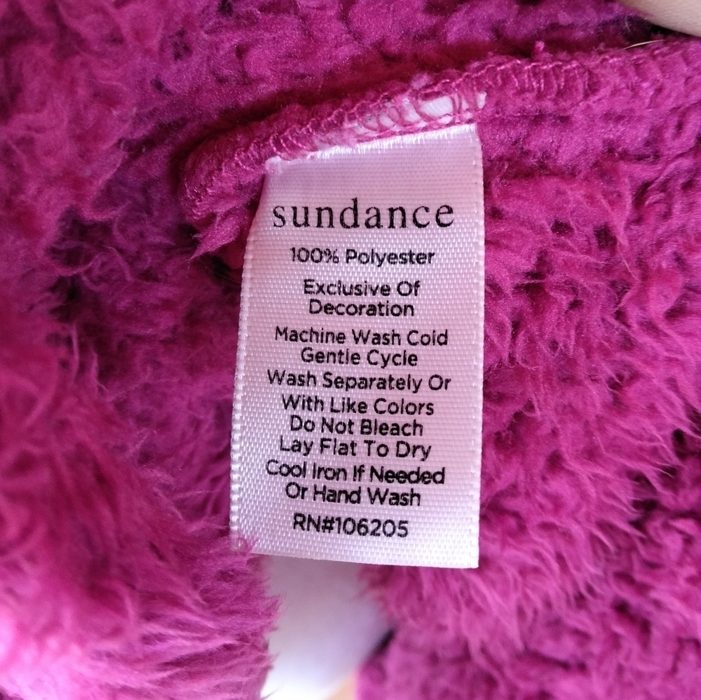 Sundance Sasha Burgundy Fleece Teddy Cowl Neck Pullover Sweater Size Small - Picture 9 of 9